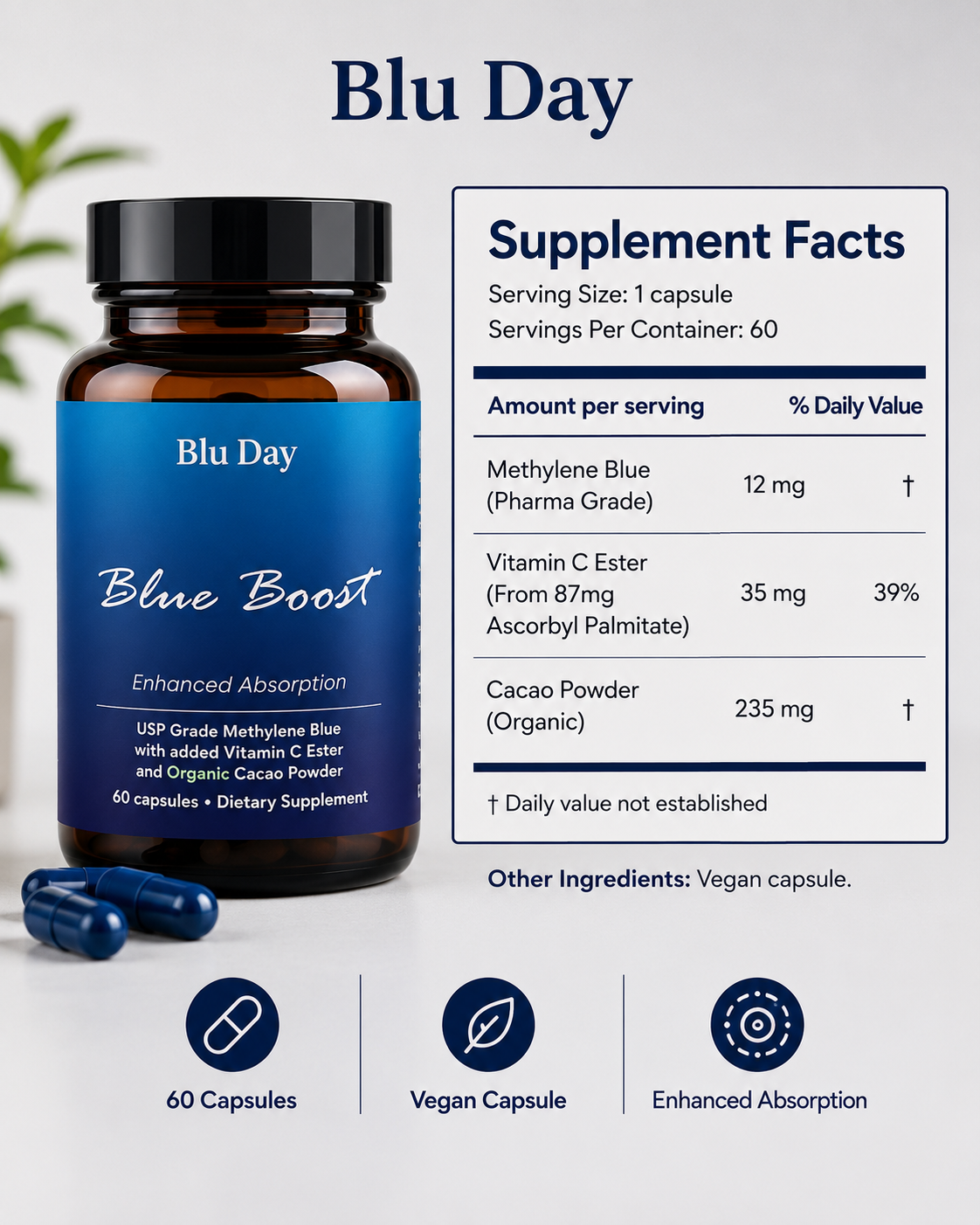 Blue Boost — Daily Methylene Blue Support in One Capsule (60 Count)